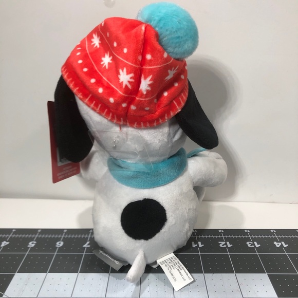 Hallmark Peanuts Snoopy 2022 Christmas Plush Stuffed Animals Santa Hat and Scarf - Picture 3 of 12